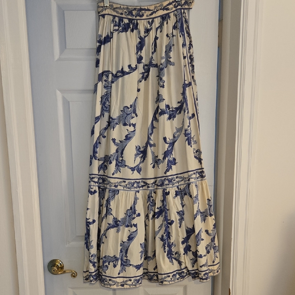 Emilio Pucci Blue and Cream A-Line Skirt